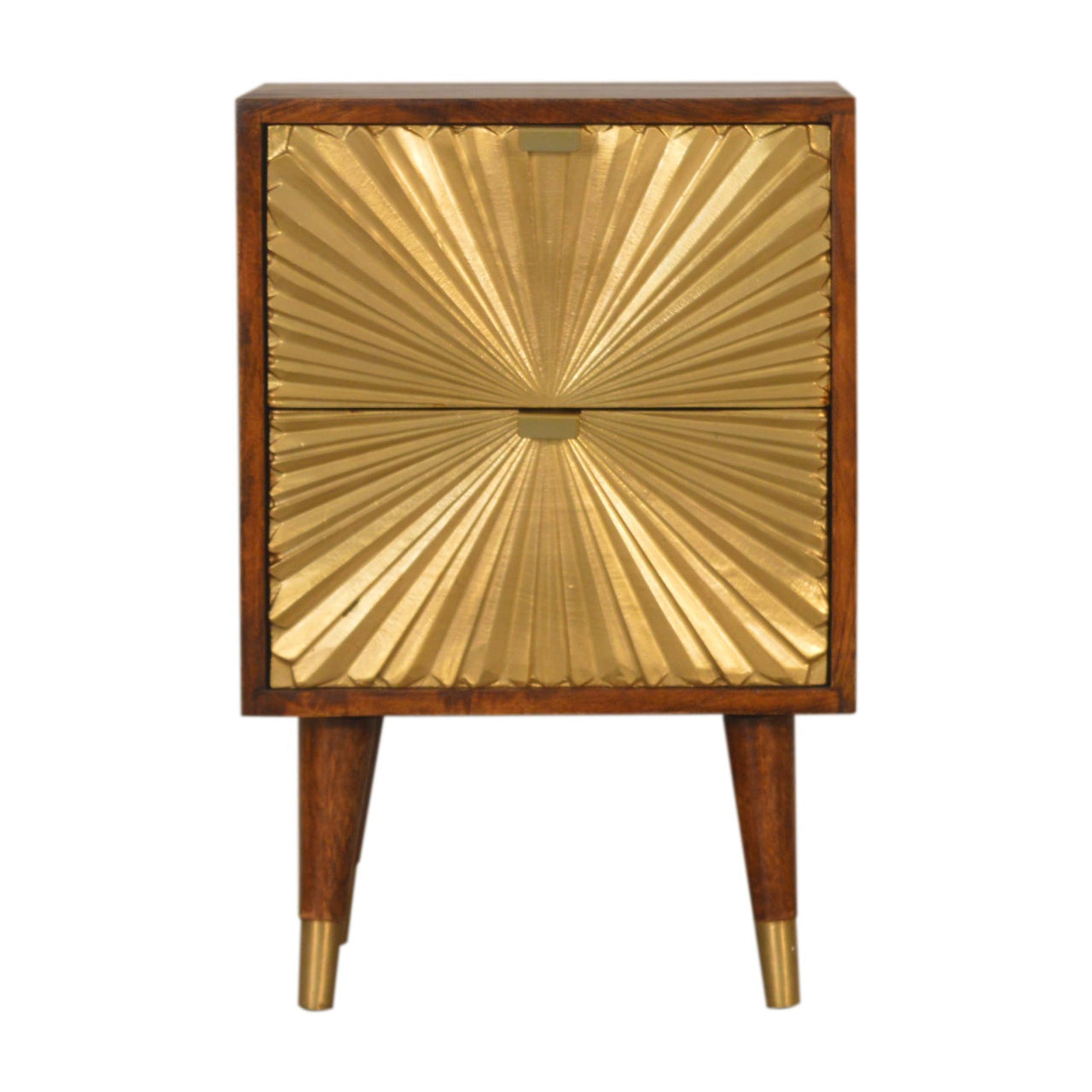 Wood and gold 2024 bedside table