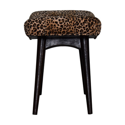 leopard print curved bench