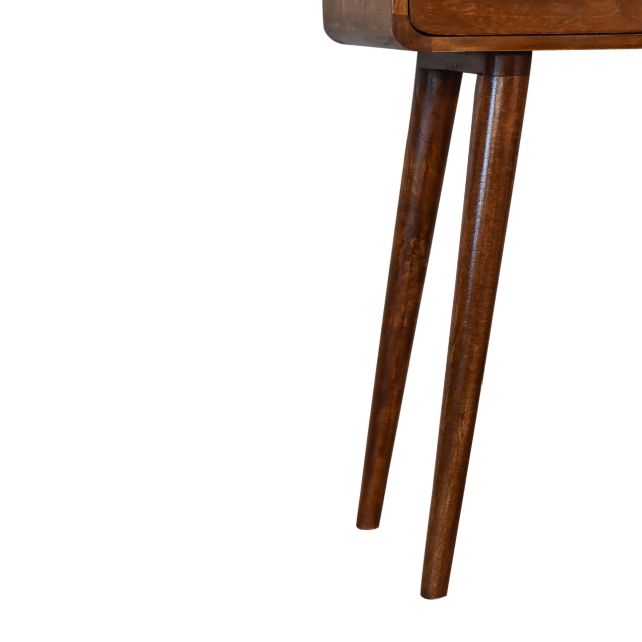 mini chestnut curved console table