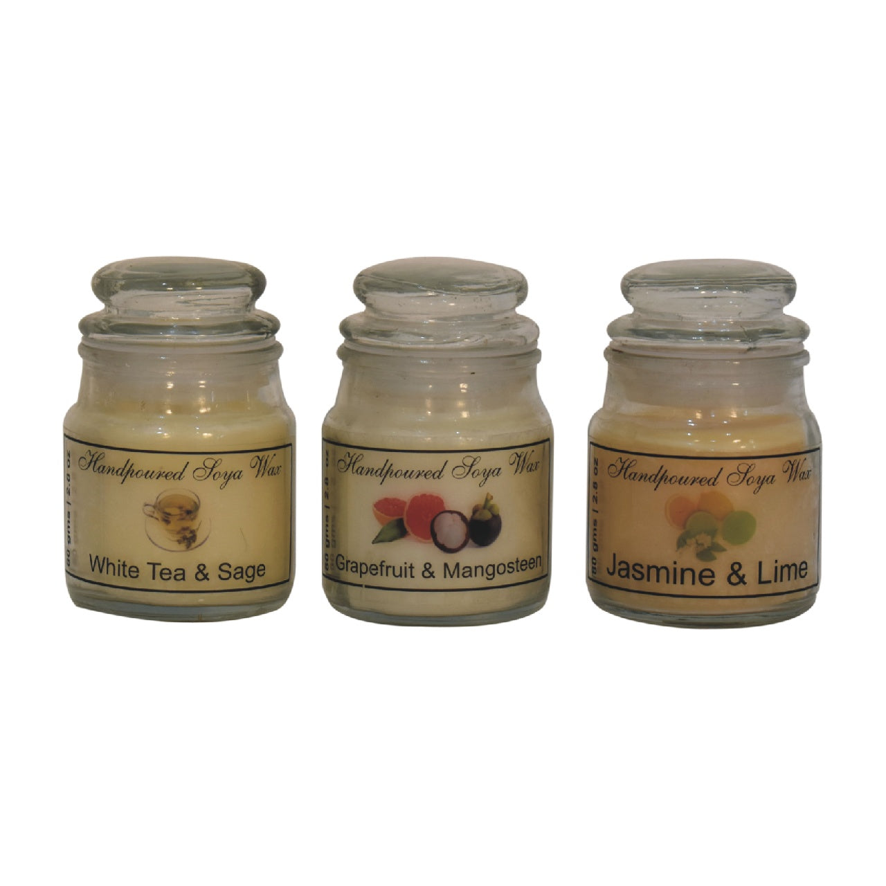 yankee candle set of 3 white tea sage grapefruit mangosteen jasmine lime