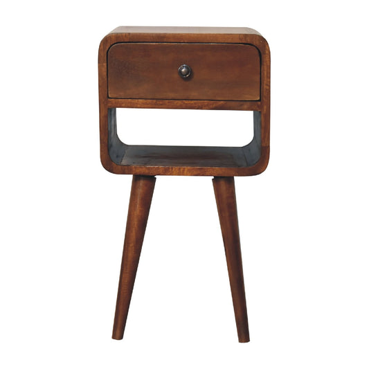 mini chestnut curved bedside 1