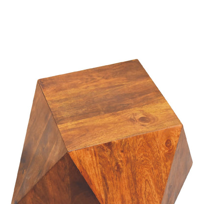 chestnut abstract end table