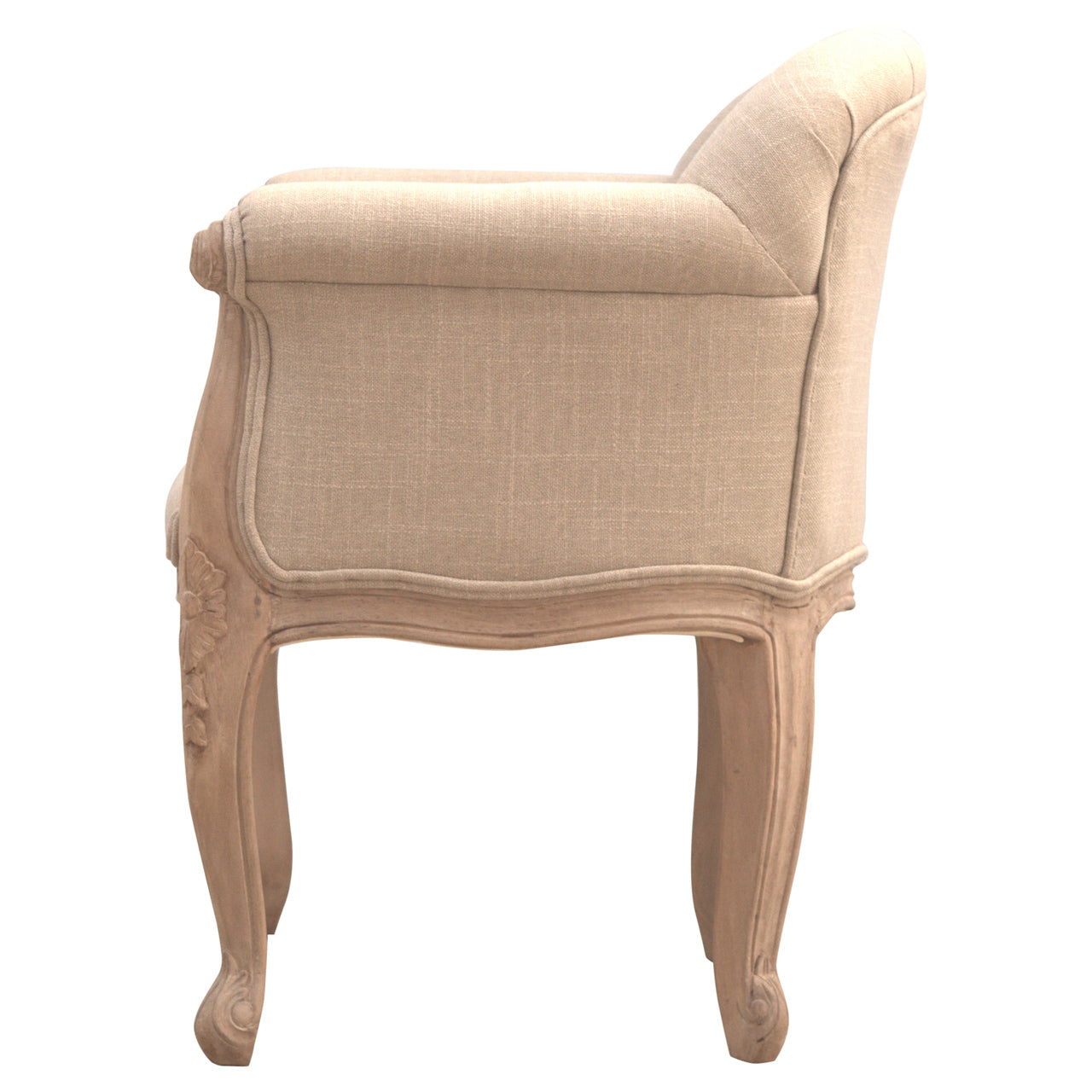 Solid Wood French Style Deep Button Chair